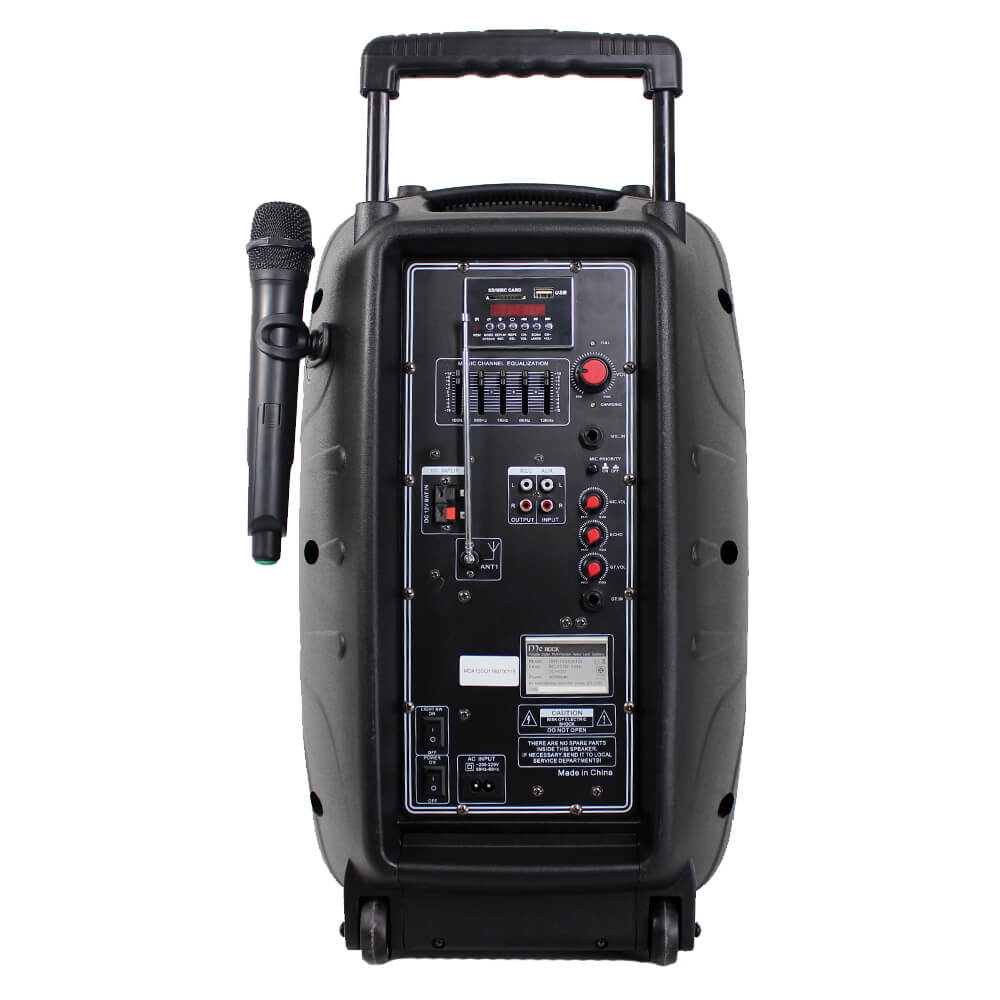 ลำโพงบลูทูธ 15 นิ้ว แถมไมค์ไร้สาย McRock รุ่น DHT-730DF(A15) พร้อมแบตเตอรี่และล้อลาก